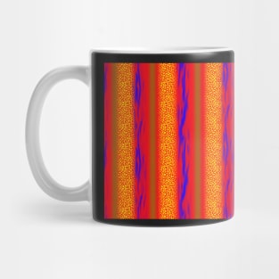 Stripes in Varied Textures Yellow Blue Red Brown Mug